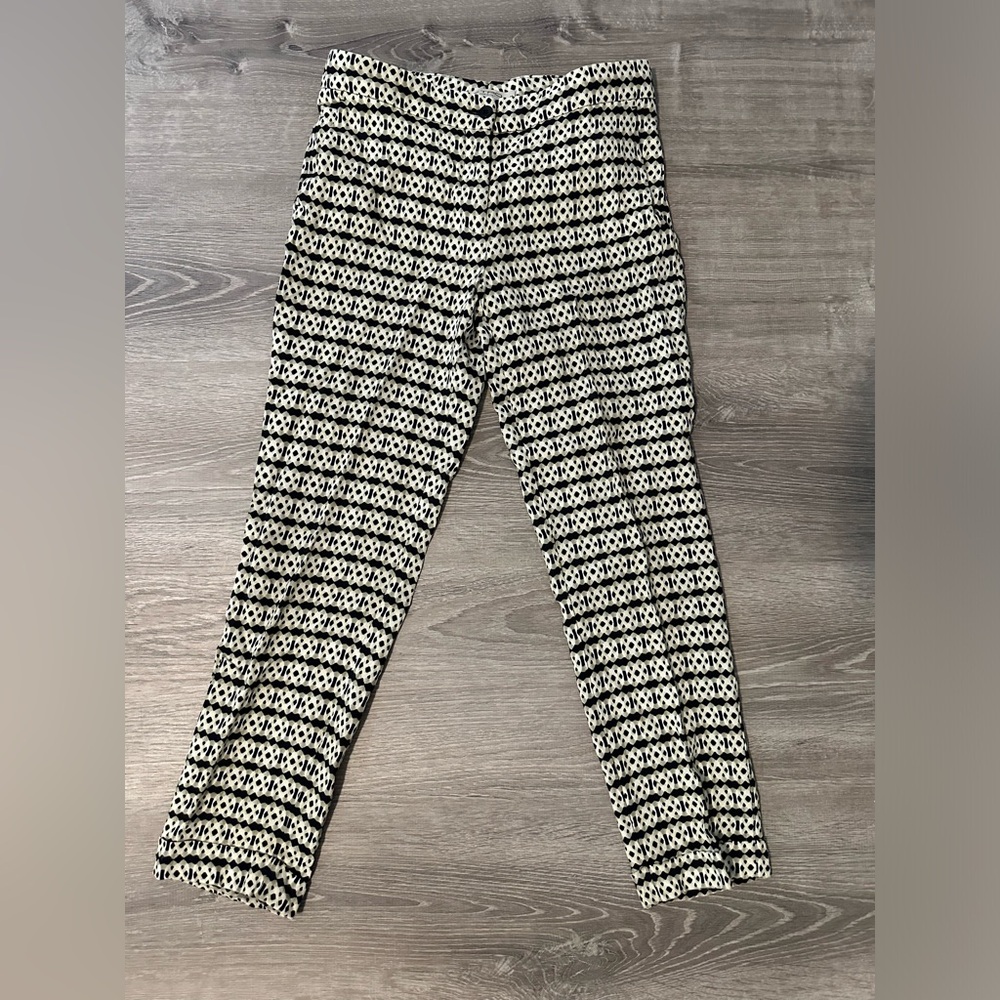 Etro Black and White Patterned Pants